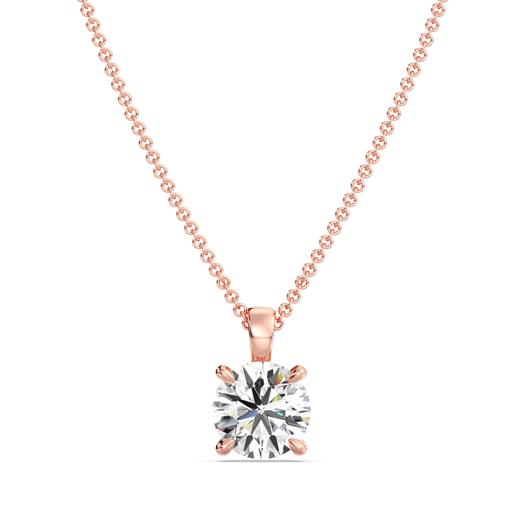 ElegantRound-CutLab-GrownDiamondSolitairePendantin14KRoseGoldwithClassic4-ClawSetting_RG_1